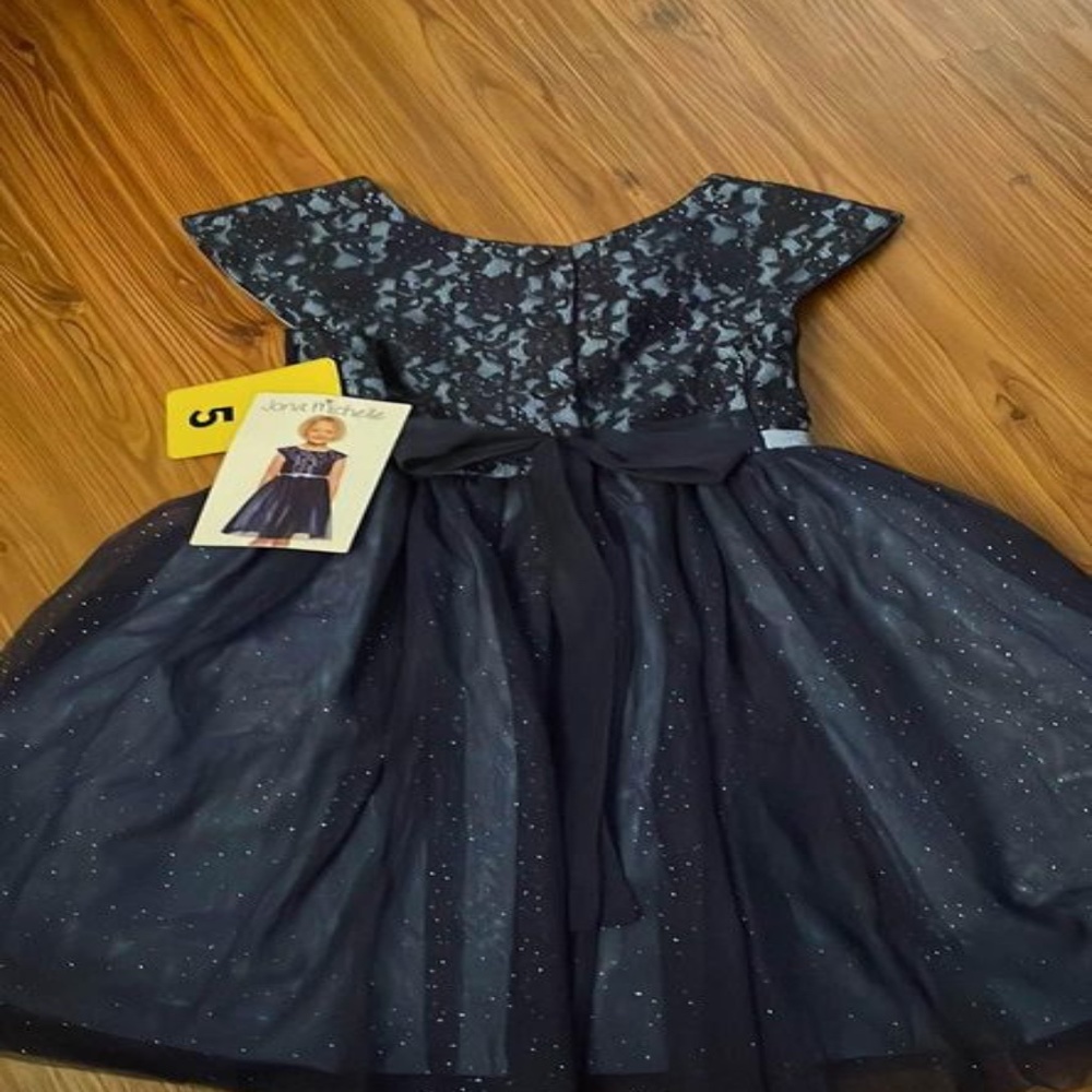 BRAND NEW girl Jona Michelle holiday formal navy / blue dress size 5 - Picture 5 of 5